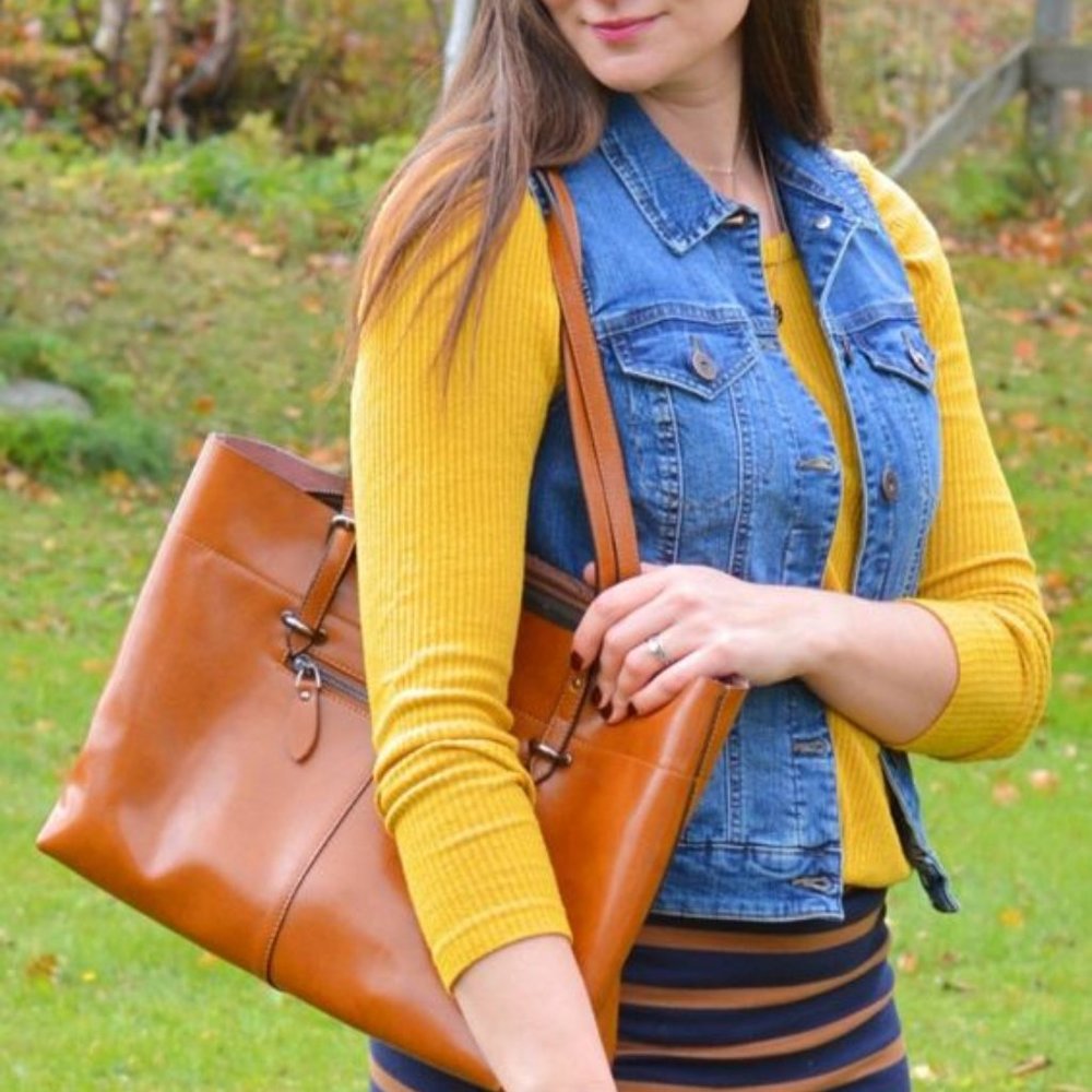 Medium wash denim vest